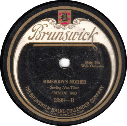 Charles Hart (2) And Elliott Shaw / Crescent Trio : Where The Lazy Mississippi Flows / Somebody's Mother (Shellac, 10")