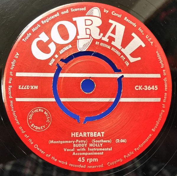Buddy Holly : Well.... All Right / Heartbeat (7", Single, Mono)