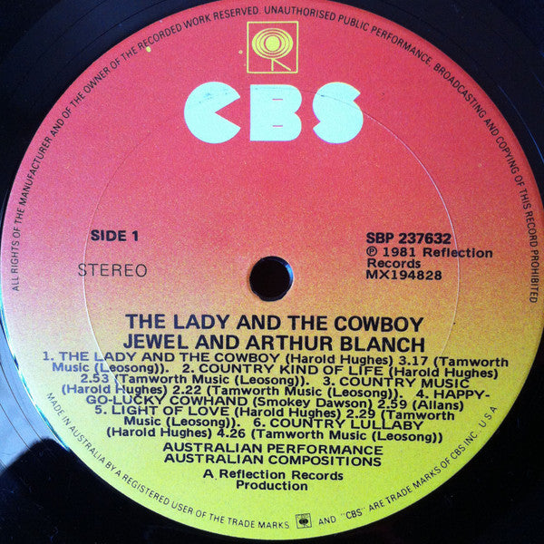 Jewel And Arthur Blanch : The Lady And The Cowboy (LP, Album)