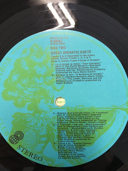 Various : Great Operatic Duets (LP, Comp, Club)