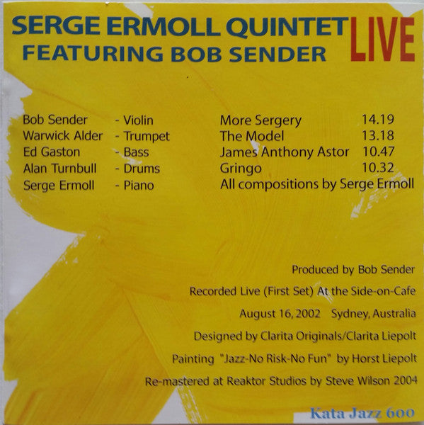 Serge Ermoll Quintet Featuring Bob Sender : Live (CD, Album)
