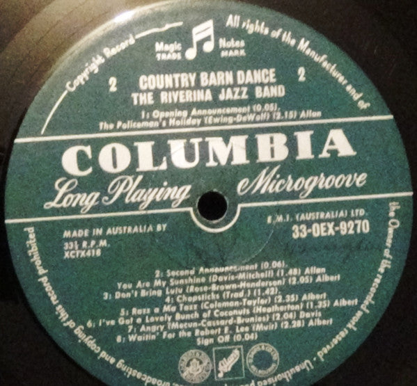The Riverina Jazz Band : Country Barn Dance Volume 2 (LP, Album, Mono)