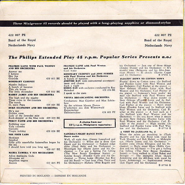 De Marinierskapel der Koninklijke Marine : Anchors Aweigh (7", EP)