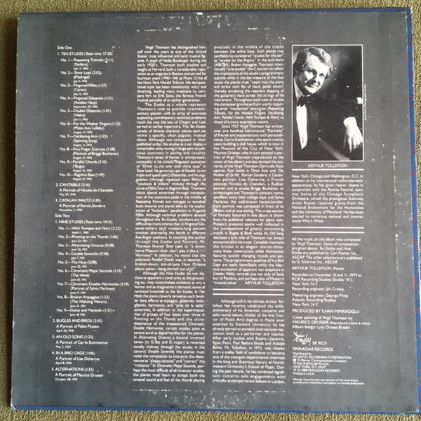 Virgil Thomson, Arthur Tollefson : The Piano Music of Virgil Thomson (LP)