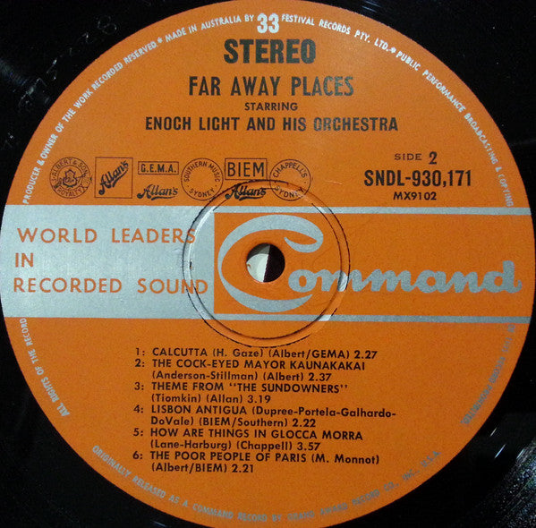 Enoch Light And His Orchestra : Far Away Places (LP, Album)