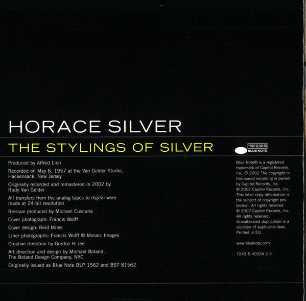 The Horace Silver Quintet : The Stylings Of Silver (CD, Album, RE, RM)