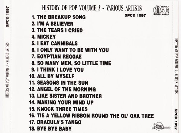 Various : History Of Pop Volume 3 (CD, Comp)