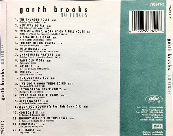 Garth Brooks : Garth Brooks No Fences (CD, Album, Comp)
