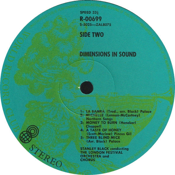 Stanley Black Conducting The London Festival Chorus And London Festival Orchestra : Dimensions In Sound (LP, Album, Club, RE)
