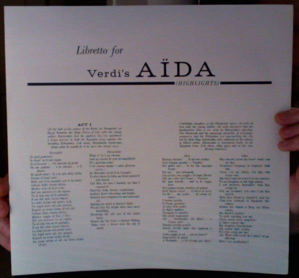 Giuseppe Verdi - Zinka Milanov, Fedora Barbieri, Jussi Björling, Leonard Warren, Boris Christoff, Jonel Perlea, Giuseppe Conca : Highlights From Verdi's Aïda (LP, Mono, RP)