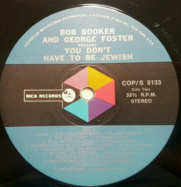 Bob Booker And George Foster : Present: You Don't Have To Be Jewish (LP, Album)