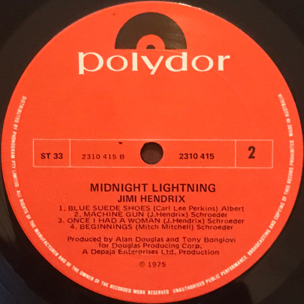 Jimi Hendrix : Midnight Lightning (LP, Album, RP)