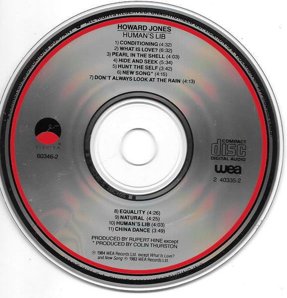 Howard Jones : Human's Lib (CD, Album, RE)