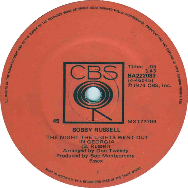 Bobby Russell : Go Chase Your Rainbow (7", Single)
