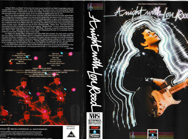 Lou Reed : A Night With Lou Reed (VHS, PAL)