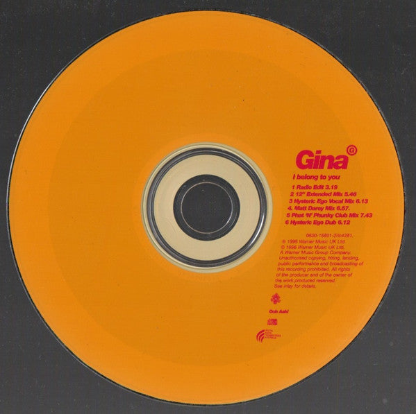 Gina G : I Belong To You (CD, Single, Car)
