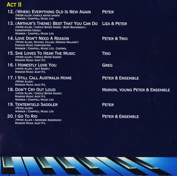 Various : The Boy From Oz (Original Cast Recording) (CD, Album)