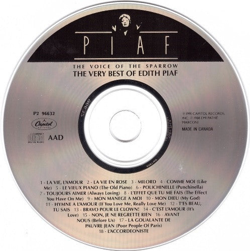 Edith Piaf : The Voice Of The Sparrow: The Very Best Of Edith Piaf (CD, Comp)