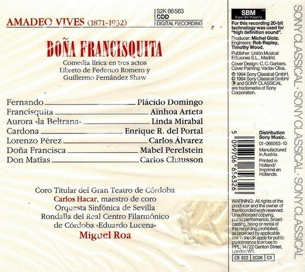 Amadeo Vives - Placido Domingo , Ainhoa Arteta , Linda Mirabal , Enrique Del Portal , Carlos Álvarez (2) , Coro De Gran Teatro De Córdoba , Orquesta Sinfónica De Sevilla , Miguel Roa : Doña Francisquita (2xCD, Album + Box, Sli)