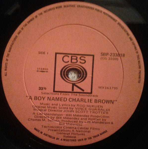 Rod McKuen, Vince Guaraldi, John Scott Trotter : Selections From The Soundtrack "A Boy Named Charlie Brown" (LP, Album)