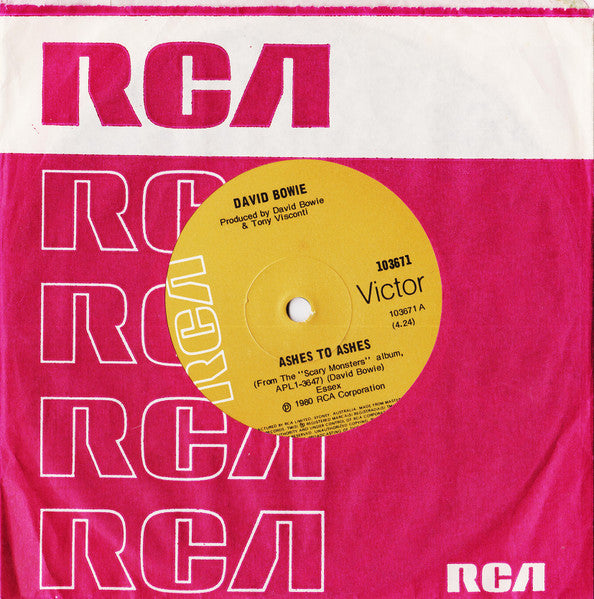 David Bowie : Ashes To Ashes (7", Single)