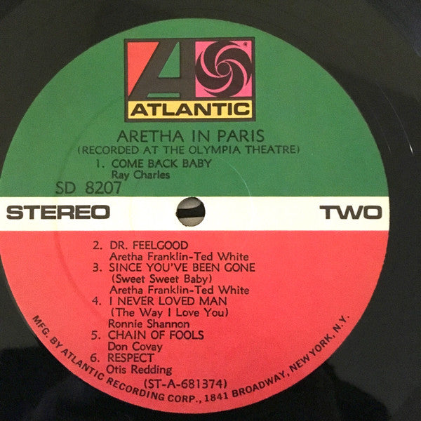 Aretha Franklin : Aretha In Paris (LP, Album)