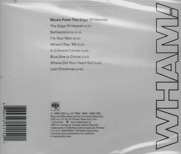 Wham! : Music From The Edge Of Heaven (CD, Album, RE)