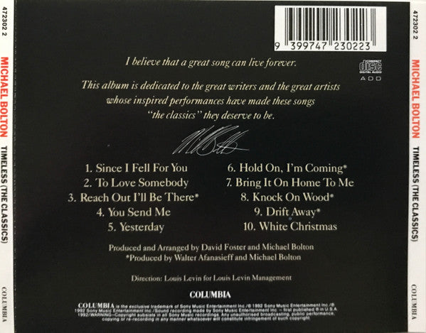 Michael Bolton : Timeless (The Classics) (CD, Album)