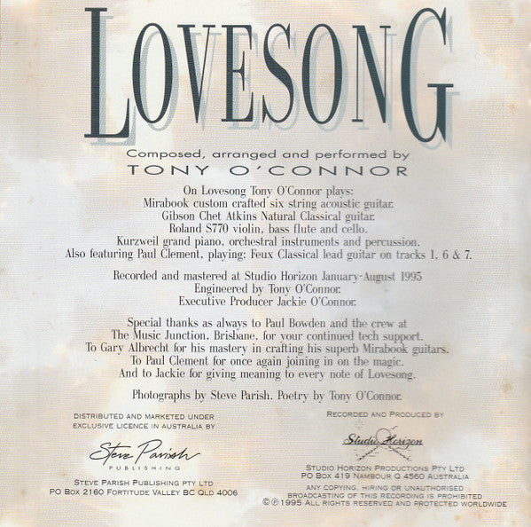 Tony O'Connor (2) : Lovesong (CD, Album)