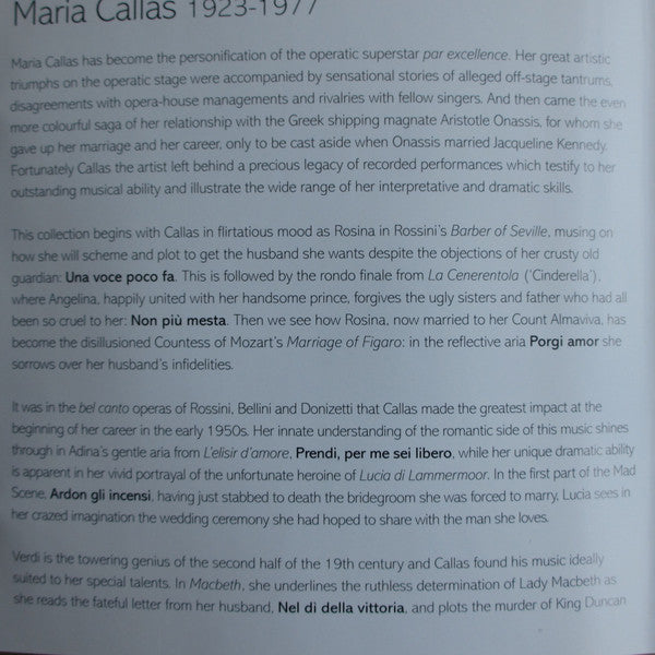 Maria Callas : Opera Arias (CD, Comp)