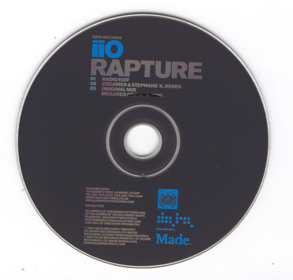 iiO : Rapture (CD, Single, Enh)