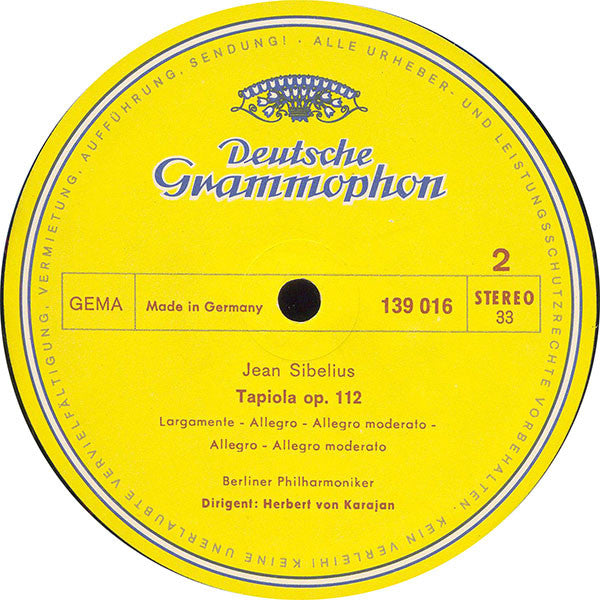 Jean Sibelius, Berliner Philharmoniker · Herbert von Karajan : Finlandia • Valse Triste • Der Schwan Von Tuonela • Tapiola (LP, RP)