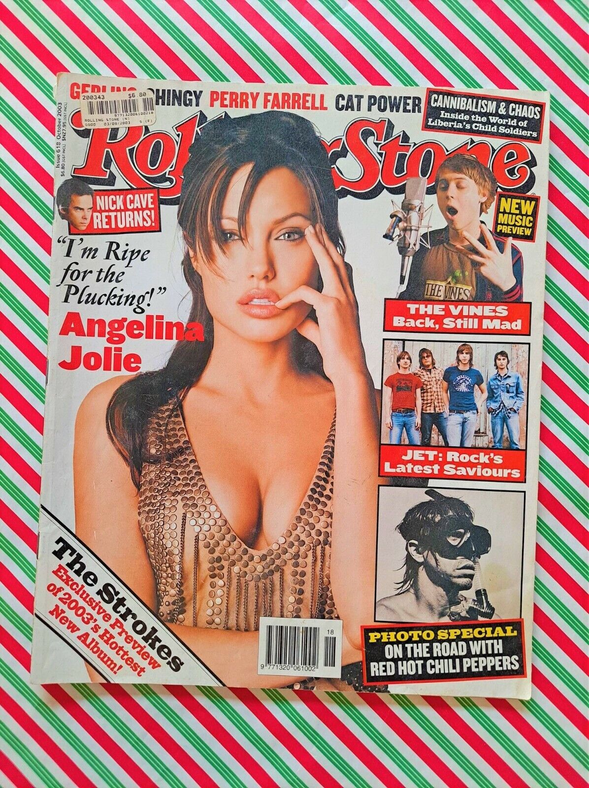 ANGELINA JOLIE cover ROLLING STONE 618 2003 - The Strokes, Red Hot Chili Peppers