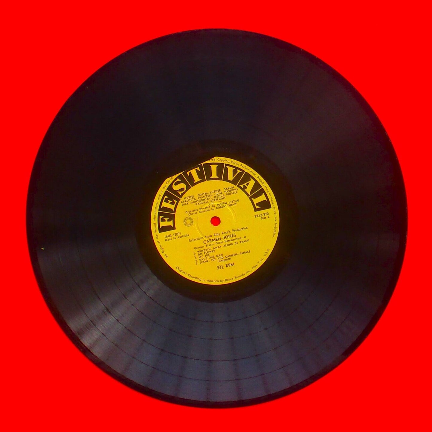 Oscar Hammerstein II Carmen Jones Vinyl Album LP Australian Press