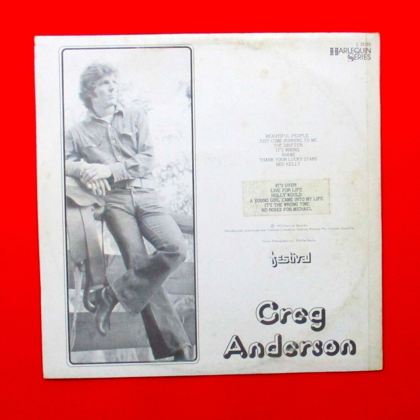 Greg Anderson Greg Anderson Vinyl Album LP 1973 Australian Festival
