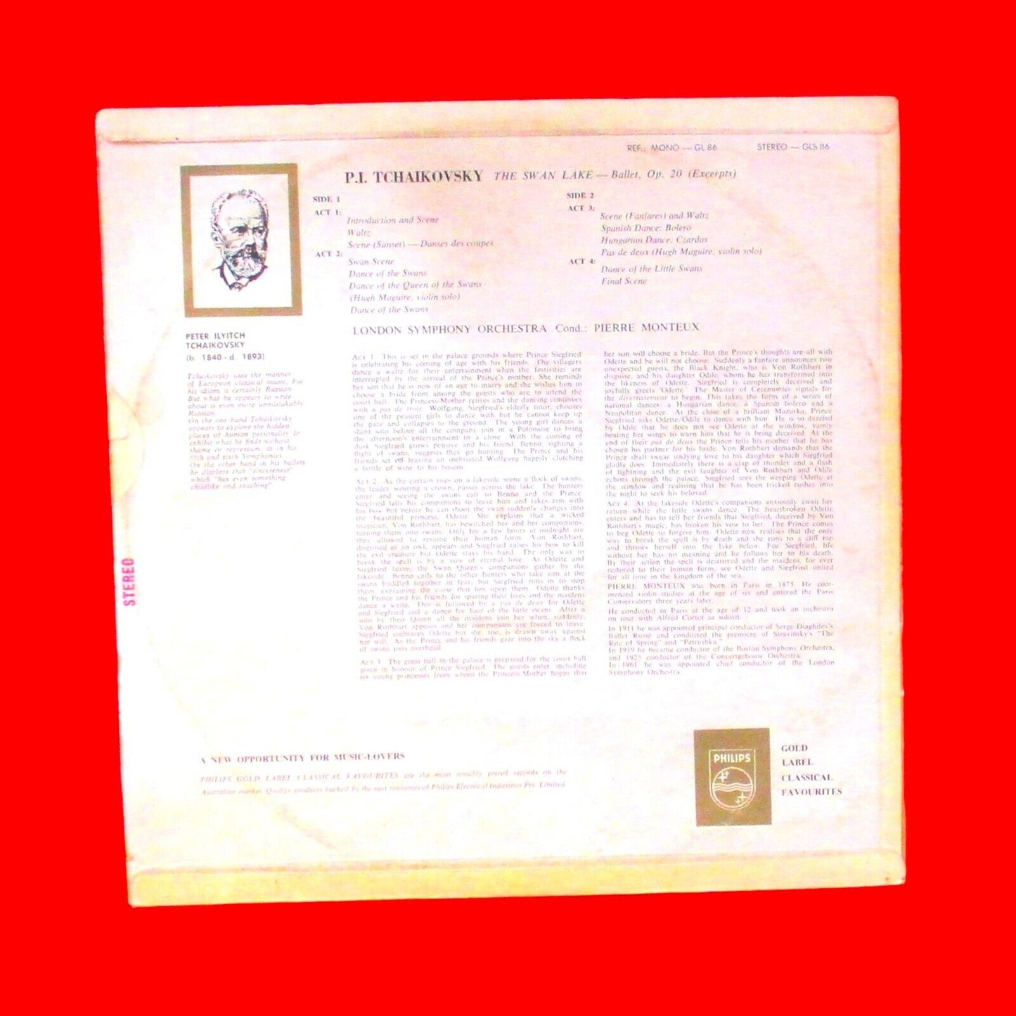 Tchaikovsky The Swan Lake - Ballet, Op.20 Vinyl Album LP Australian Classical