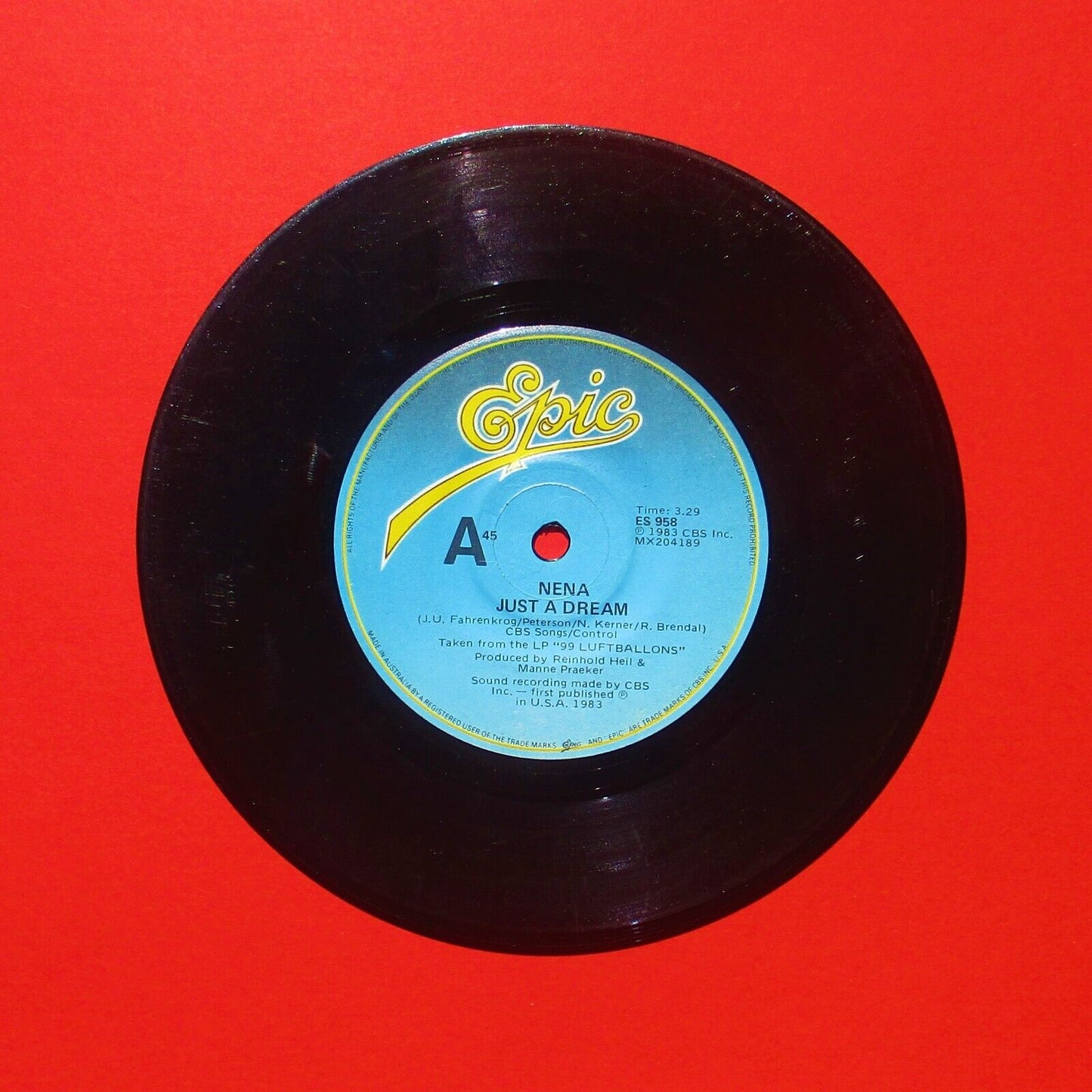 Nena Just A Dream / Rette Mich 1983 Vinyl 7" Single Australian Press