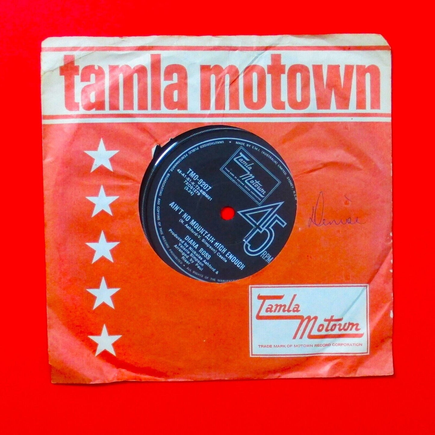 Diana Ross Ain't No Mountain High Enough Can't It Wait Until Tomorrow Vinyl Aus