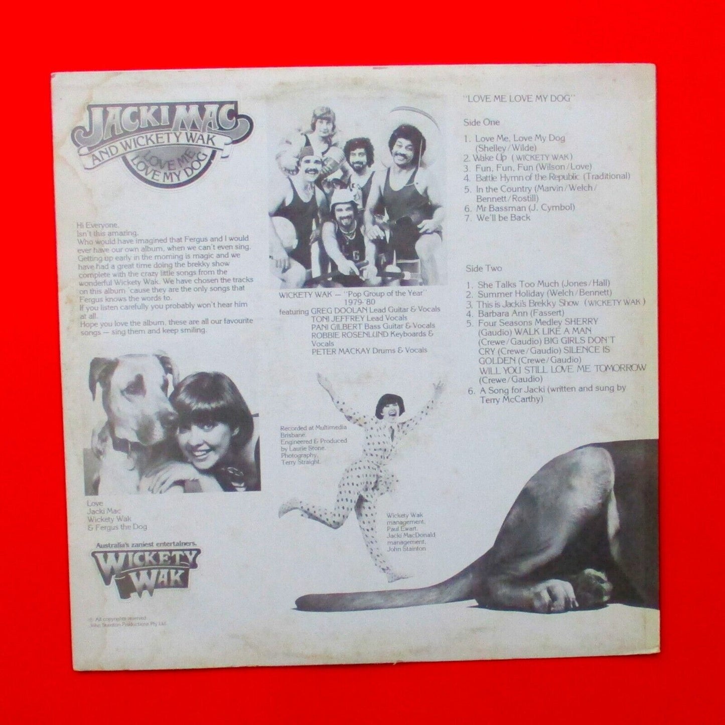 Jacki Mac & Wickety Wak Love Me Love My Dog Vinyl Album LP 1980 EMI Limited