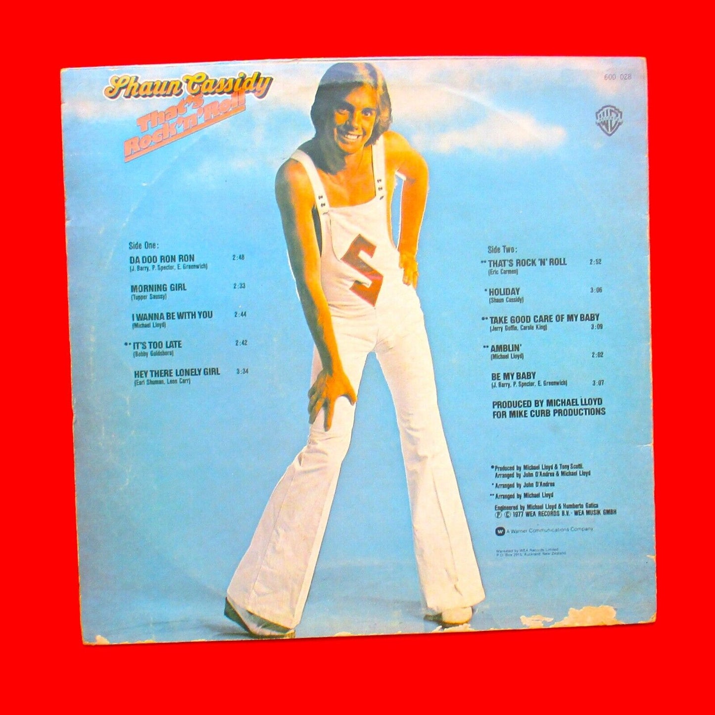 Shaun Cassidy That's Rock 'N' Roll Vinyl Album LP 1978 New Zealand Pressing
