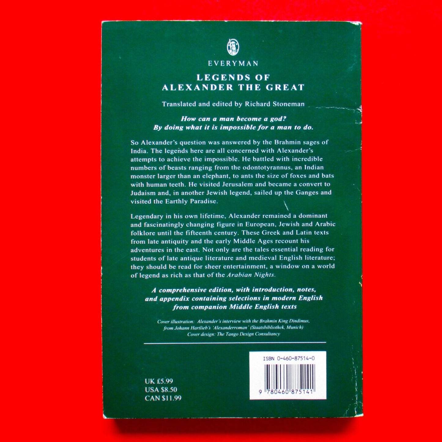 Legends Of Alexander The Great by Richard Stoneman Everyman Paperback
