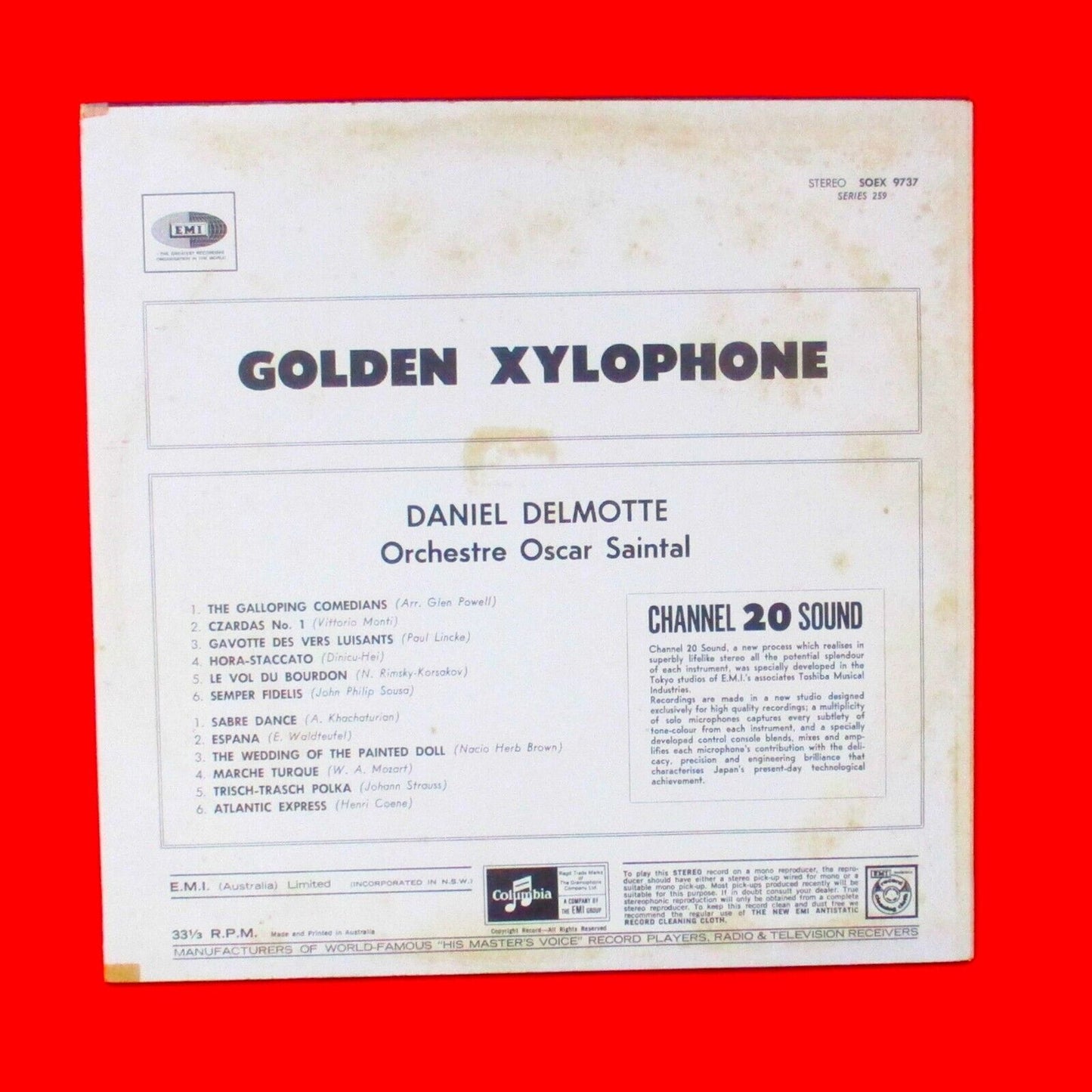 Daniel Delmotte Golden Xylophone Vinyl Album LP Australian