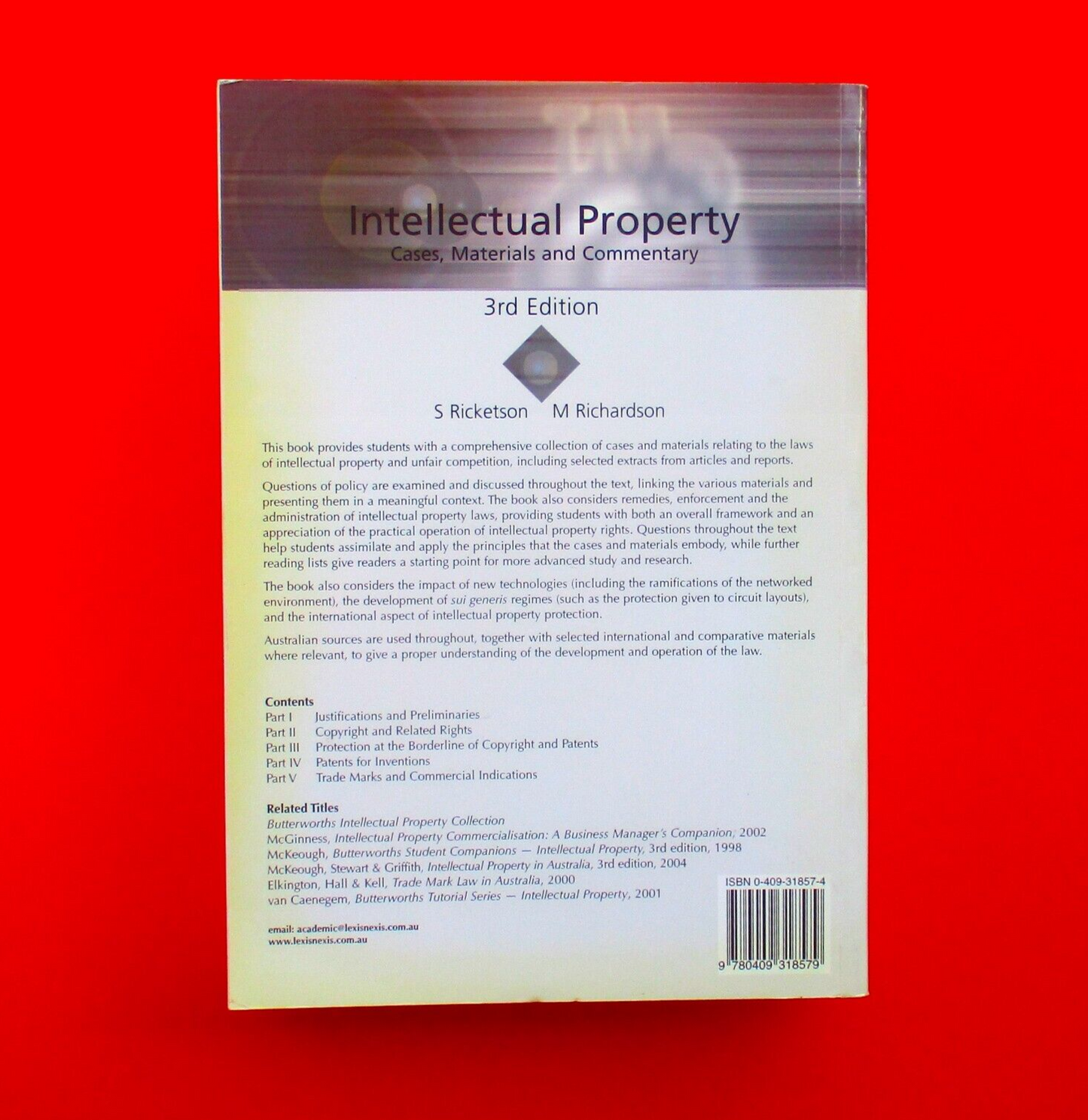 Intellectual Property Cases, Materials and Commentary 3rd Edition