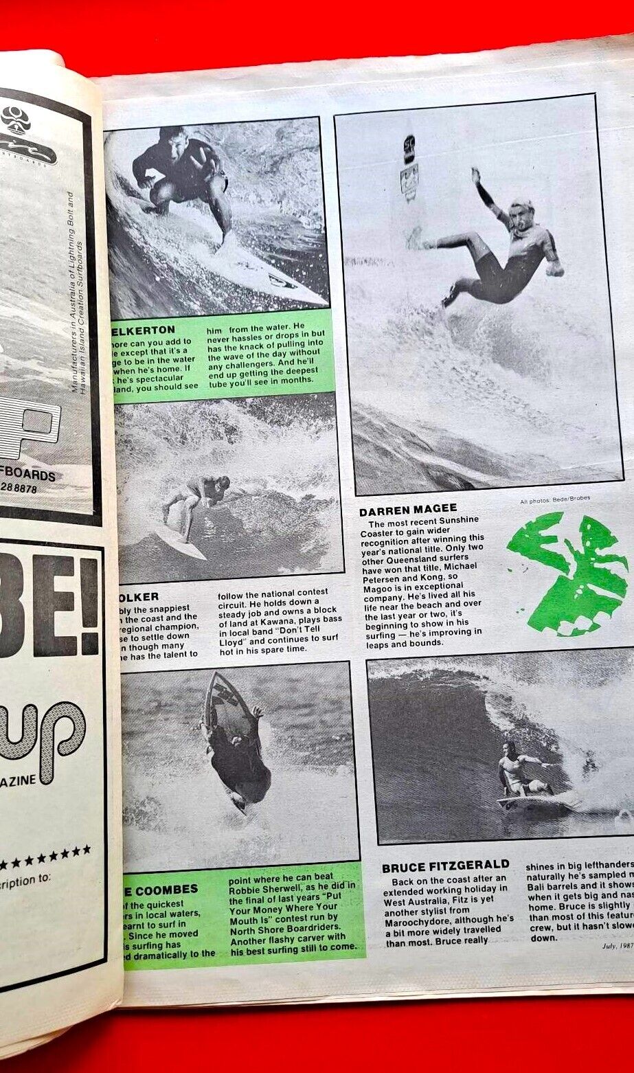 Line Up 67 July 1987 QLD Australia Surf Mag Pineapples From The Dawn of Time