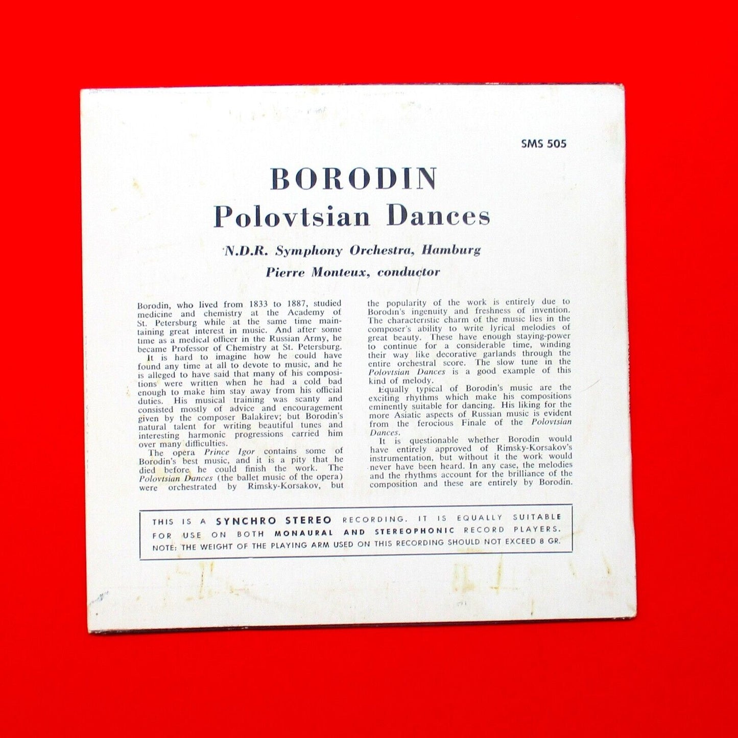 Alexander Borodin Pierre Monteux Polovtsian Dances Vinyl Single 1966 Australian