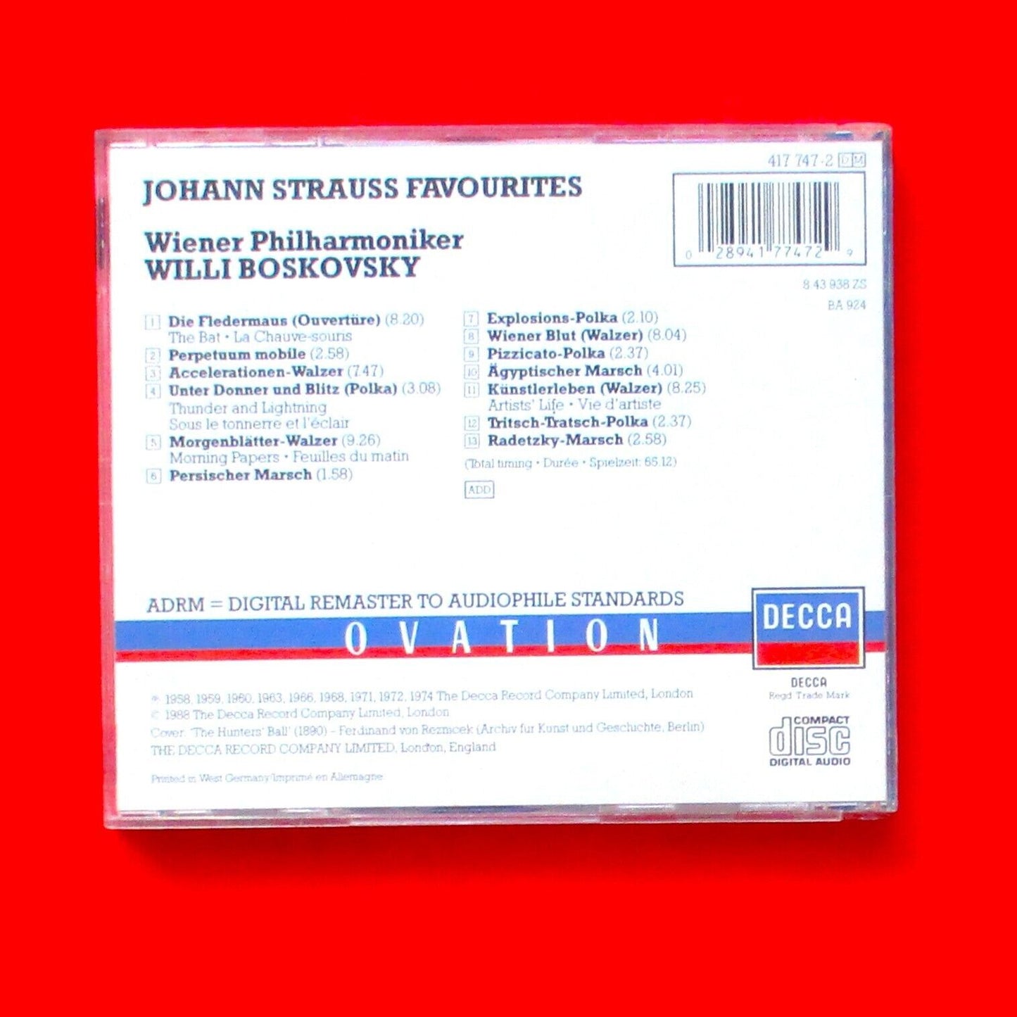 Willi Boskovsky Johann Strauss Favourites CD Album