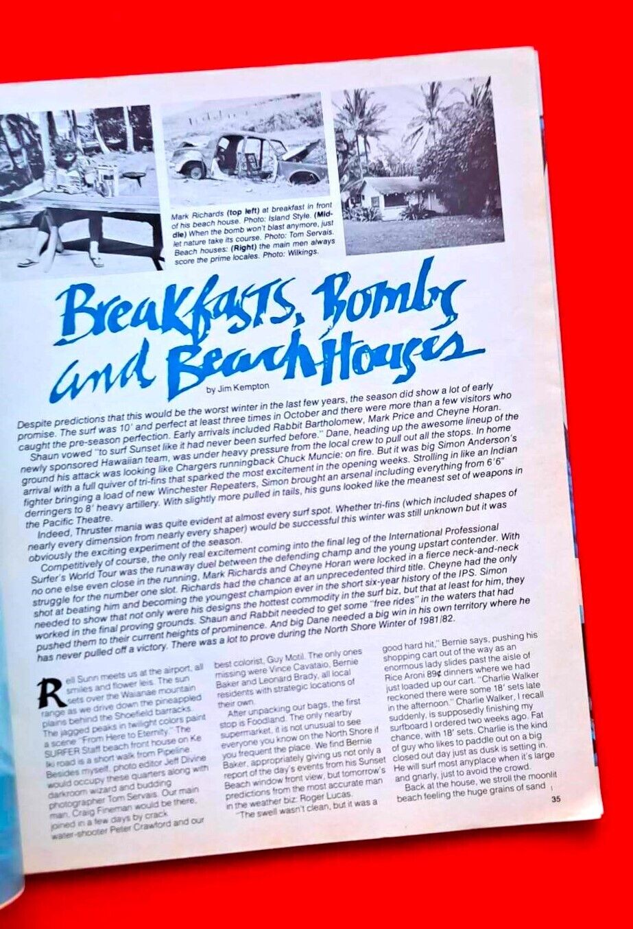 Surfer Magazine April 1982 Volume 23 No 4 Breakfasts, Bombs & Beach Houses
