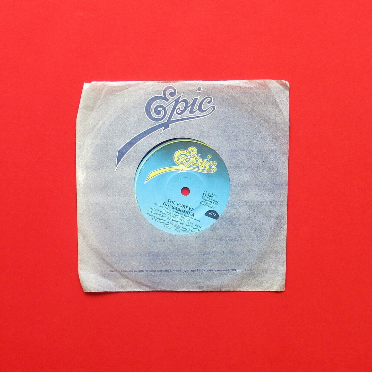 The Fureys When You Were Sweet Sixteen / Oh! Babushka 1982 AU 7" Single