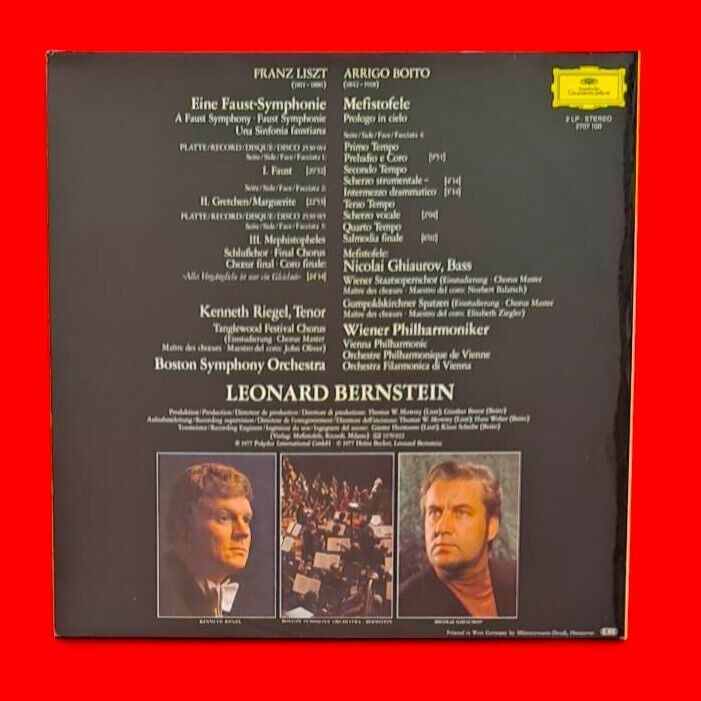 Leonard Bernstein Liszt Faust Symphony & Boito Mefistofele Prologo 1977 2xLP
