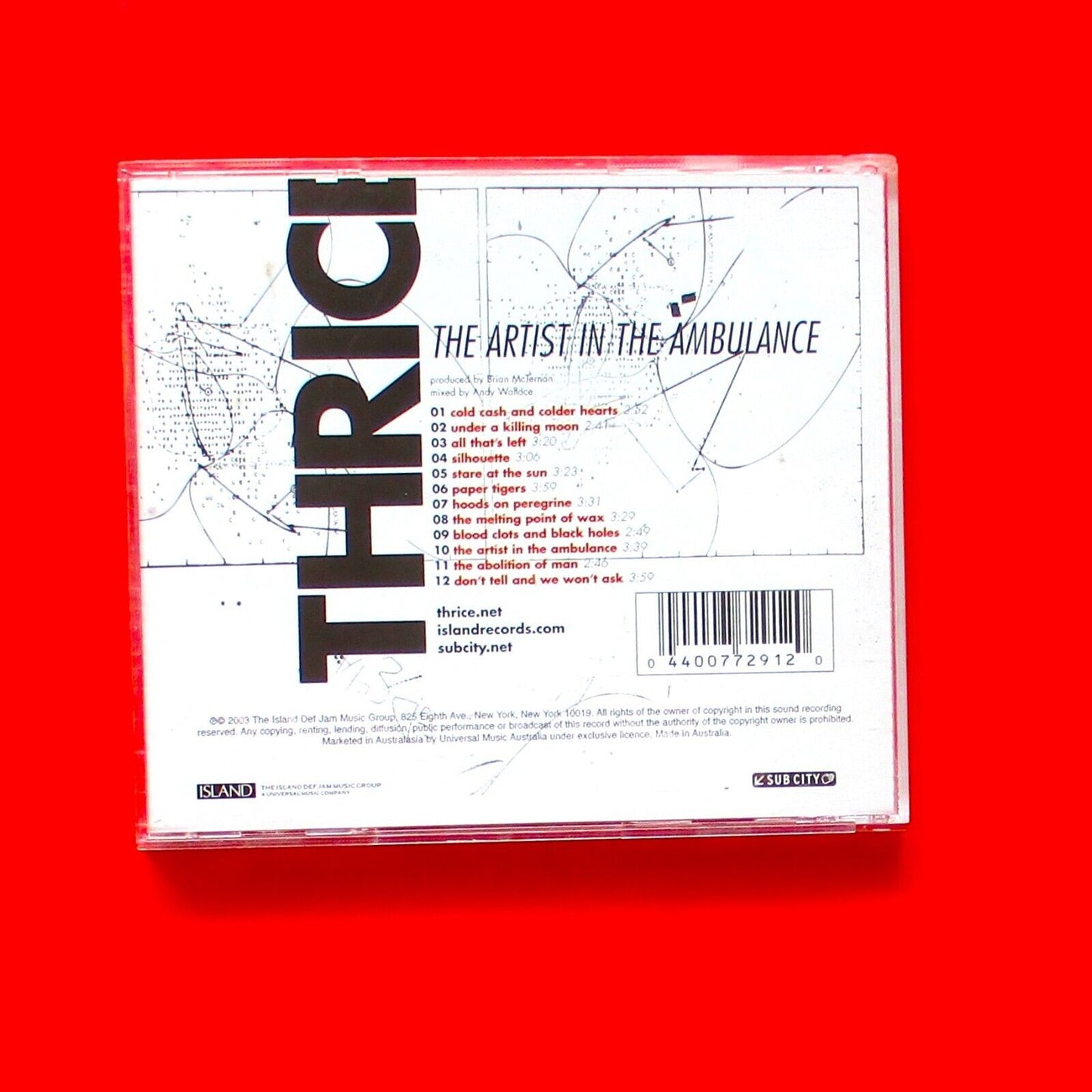 Thrice The Artist In The Ambulance 2003 CD Album Post Hardcore Island Records